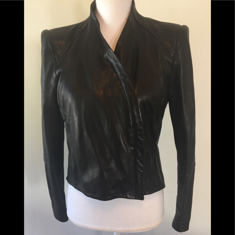 SOLD Helmut Lang black lamb leather jacket M